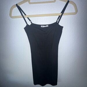 Zara Black Mini Dress Adjustable Spaghetti Straps